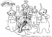coloriage teletubbies et l aspirateur